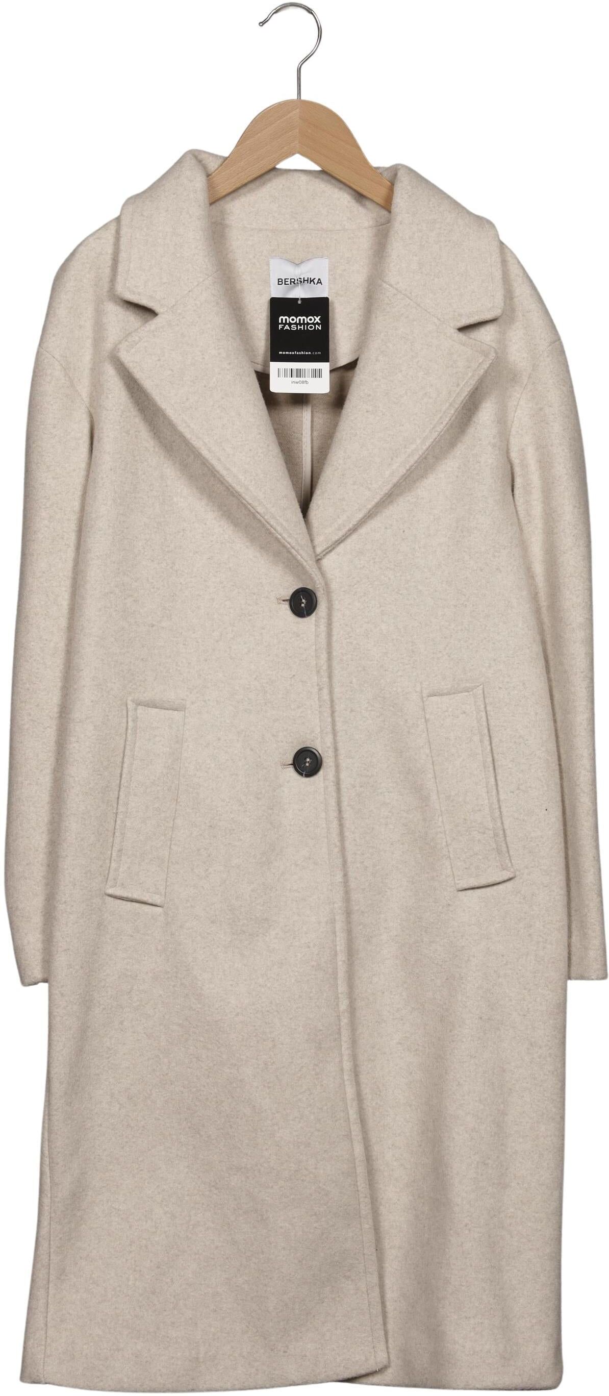 bershka Damen Mantel, Beige, Gr. XS, Synthetik - Second Hand
