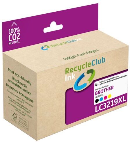 Tinteiros Reciclados RecycleClub K10535RS Compatível com Brother LC3219XL BCMY - Pack 4 Cores