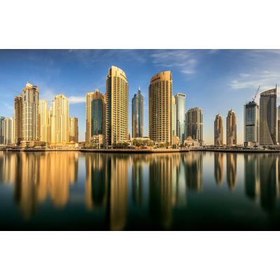 Fototapete PAPERMOON "Photo-Art MOHAMMED SHAMAA, PANORAMA-DUBAI-MARINA", bunt, B:4m L:2,6m, Vlies, Tapeten