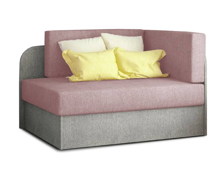 Kleines Schlafsofa ROSA, hellrosa/hellgrau