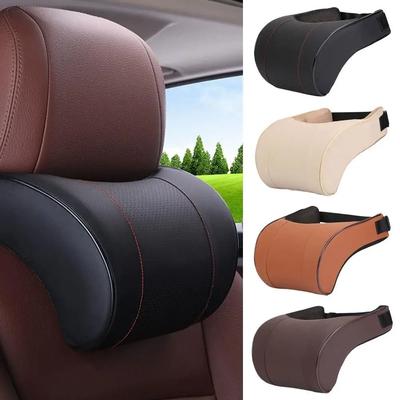 Uplift Picks Ergonomic Leather Car Headrest Neck Pillow With Memory Cotton Support purple