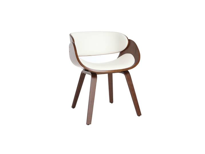 Design-Stuhl Weiß und dunkles Holz Nussbaum BENT