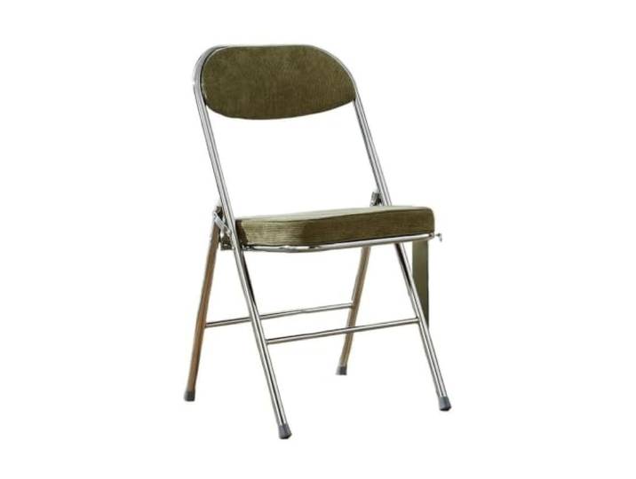 Zymjzbetic Klassischer, platzsparender Café-Stuhl mit Samtrücken Unterstützen Sie das Küchen-Ess-Set, tragbar, zusammenklappbar, Haushalt for Zuhause(Green-silver)