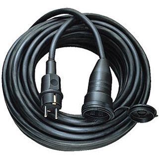 5.00m Brennenstuhl Stromkabel Verlängerungskabel Schutzkontakt Stecker auf Schutzkontakt Buchse Schwarz Gumm