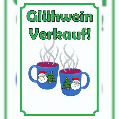 HB-Druck Glühwein Verkaufsschild Schild Hochkant A0 Rückseite selbstklebend