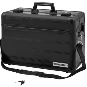 anndora Pilotenkoffer DK-202602, schwarz, mit 2 TSA-Schlössern, aus Aluminium