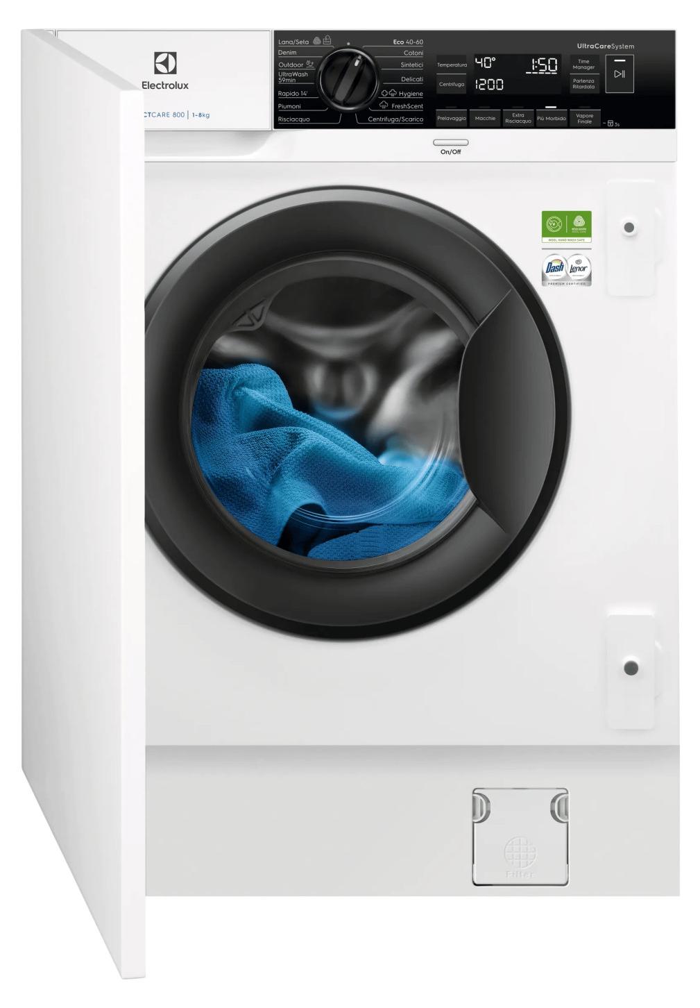 Electrolux EW7F8ABI, Frontlader, 8 kg, B, 68 dB, 1400 RPM, A