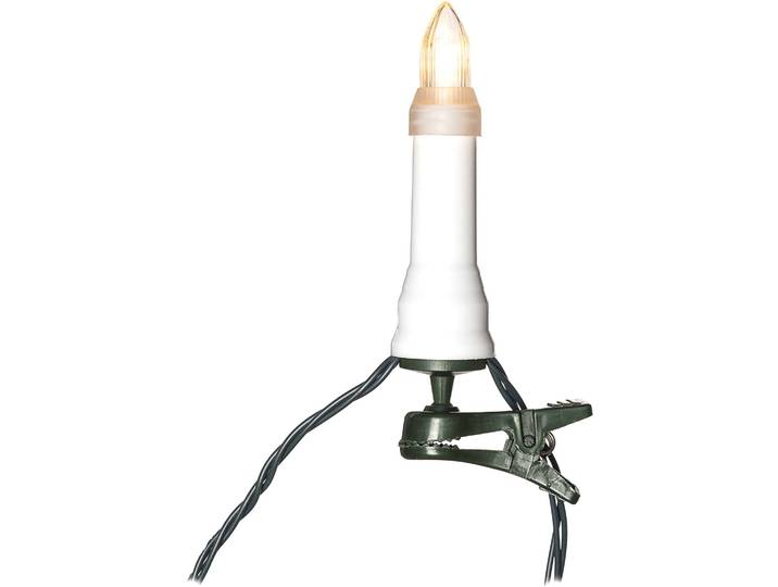 KONSTSMIDE LED-Christbaumkerzen Weihnachtsdeko aussen, Christbaumschmuck , weiß, Dioden 16 Stk., Gesamtlänge 15,5m, Lichterketten, Topbirnen, One String, 16 funkelnde bernsteinfarbene Dioden, LED-Christbaumkerzen