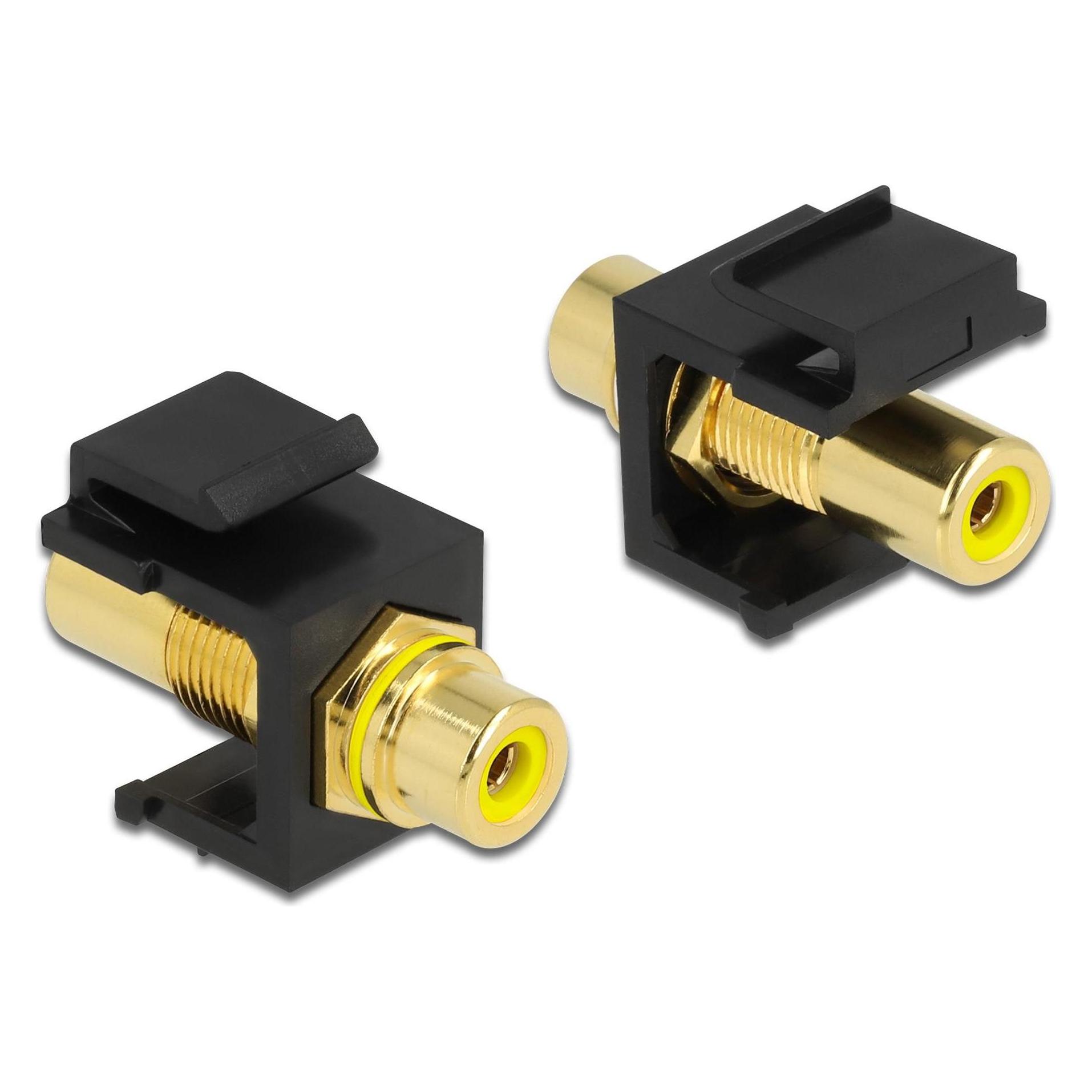 Delock Keystone-Modul Cinch-Buchse auf Cinch-Buchse Gelb / Schwarz (Diverse) (86743)