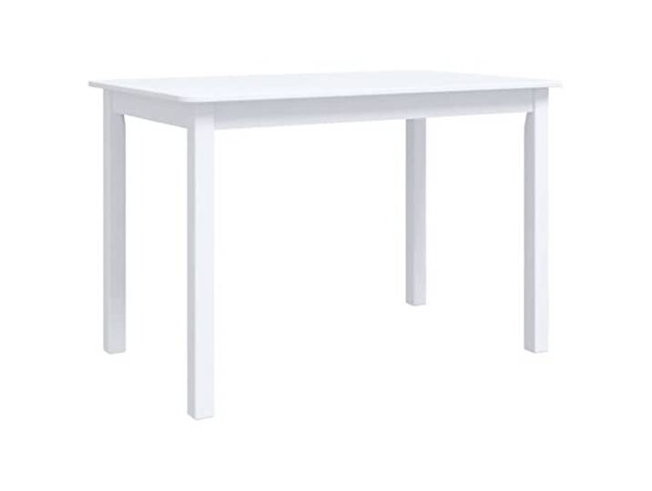 KGHERMDF Esstisch Weiß 114x71x75 cm Massivholz Gummibaum MDF-Tischplatte, Pflegeleichte Oberfläche, Einfacher Aufbau, Für Esszimmer und Küche
