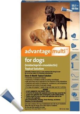 Bravecto Topical Advantage Multi (Advocate) Extra Large Dogs 55.1-88 Lbs (Blue) 3 Doses
