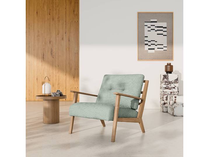Sessel Grün/Mint Cordstoff Scilla 83 x 80 x 75cm