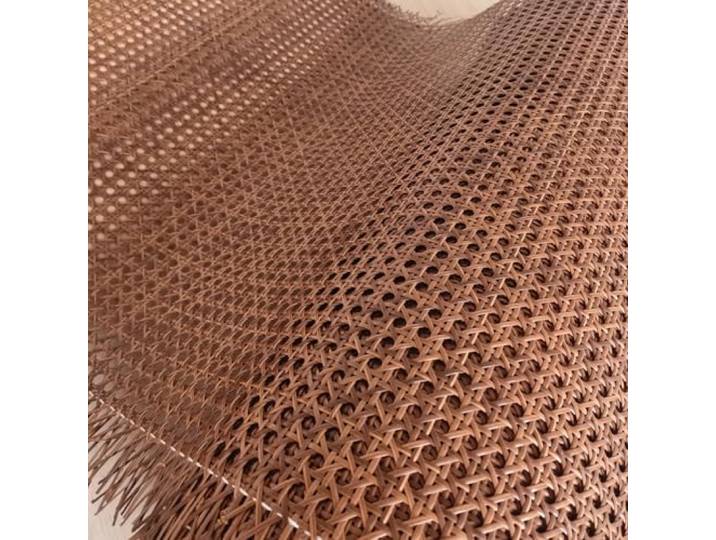RIBLOR 45cm Breites, Rattan Geflecht Gurtband Rolle PE Kunststoff, Wiener Geflecht Meterware, Rattan Vorgewebtes Offenes Netz Gewebe für DIY Stuhl Möbel Schranktür Dunkelbraun(60x400cm)
