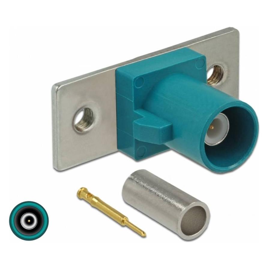 Delock FAKRA Z plug spring pin for crimping 2 prepunched holes (89796)