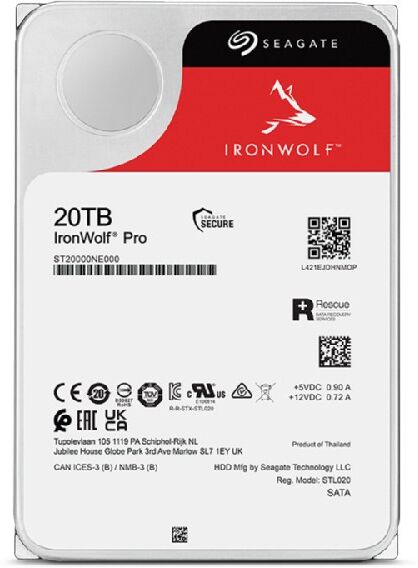 Seagate IronWolf Pro 3.5-inch SATA III 7200 RPM CMR NAS Internal Hard Drive 20TB