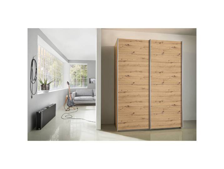Schwebetürenschrank pure 135cm Braun/Eiche Artisan Dekor