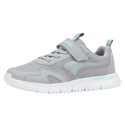 Sneaker KANGAROOS "K-ETK ROOZ EV", Mädchen, Gr. 32, atmungsaktiv, grau (vapor grau, cabbage), Mesh, Synthetik, Schuhe Sneaker
