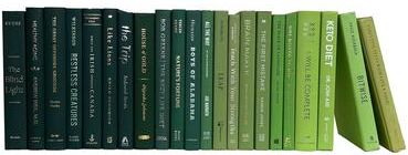 Booth & Williams Decorative Books - Boxwood Ombré Books - Green Books By The Foot