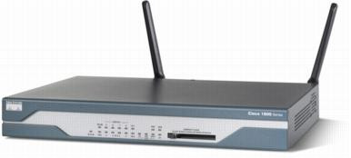 Cisco 1802 router met 11 poorten en slots voor ADSL/ISDN voor wand- of rackmontage