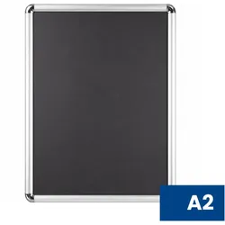 Plakatrahmen A2, abgerundete Ecken, silberfarben