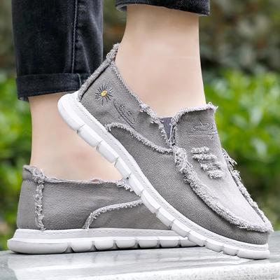 Casual Sneaker Womens Shoes, Daisy Embroidery Denim, Summer Stylish Footwear, Cheap Shoes Clearance, Lightweight grey 38
