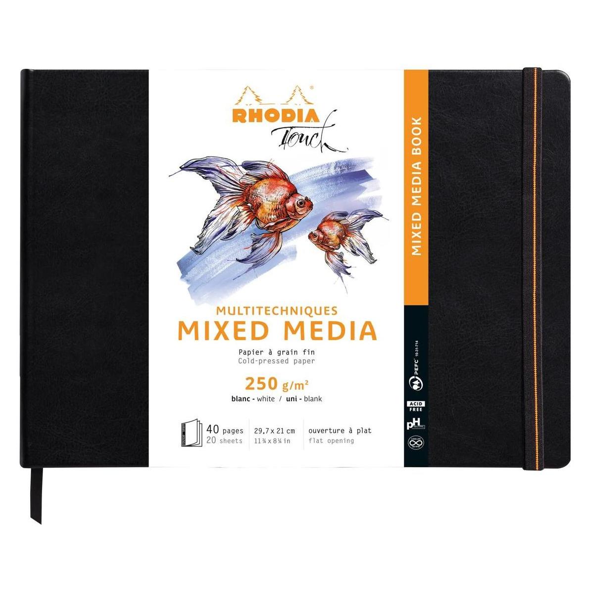 Rhodia Touch Mixed Media Book (A4, Blanko, Harter Einband) (116172C)