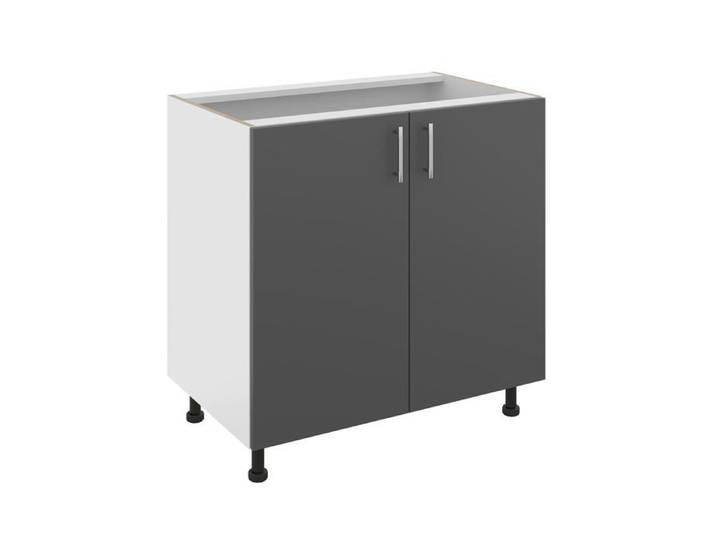 Meuble bas haaus Karo 2 portes Anthracite/Blanc 80 x 50 x 80 cm
