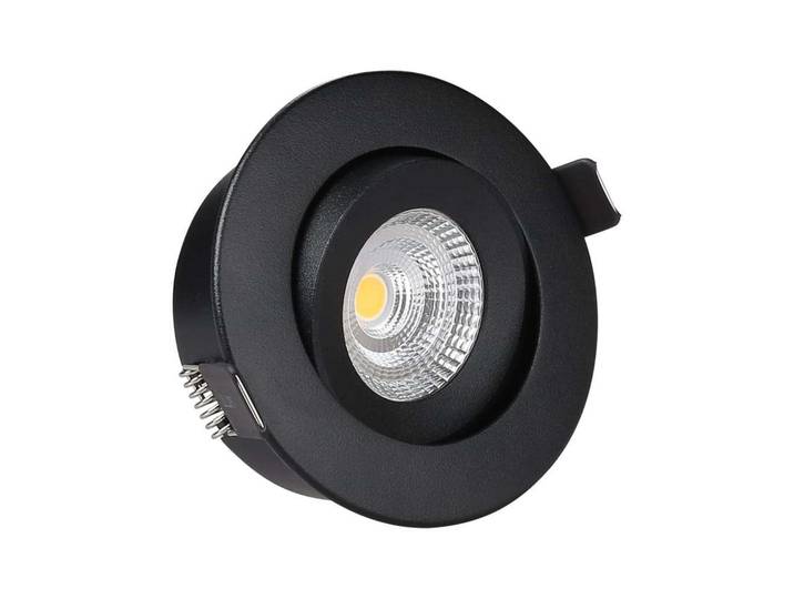 Downlight Spot encastrable 7W 3000K Tilt Noir - Antidark - Salon / séjour - Métal
