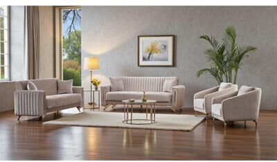 Furnia Genvale 4 Pieces Living Room Sets 2 Sofa 2 Chair