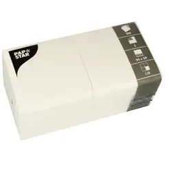 PAPSTAR 200 Servietten, 3-lagig 1/4-Falz 24 cm x 24 cm weiss