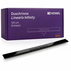 KESSEL Duschrinne Linearis Infinity aus Edelstahl V4A 45202.12 bodengleiche  Design-Duschrinne, individuell verlängerbar, 1200 mm, Black gebürstet