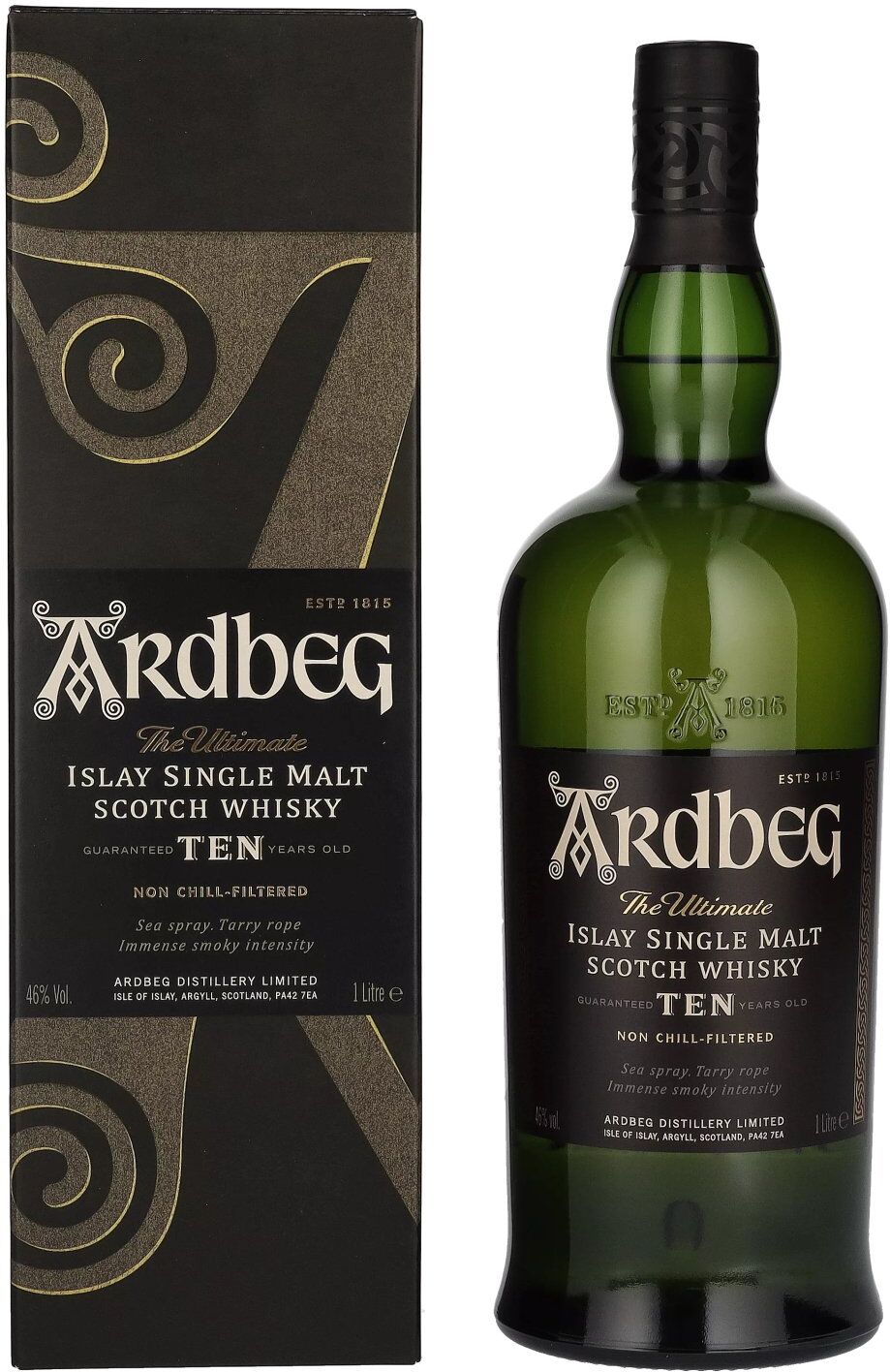Ardbeg Whisky Ardbeg TEN Years Old Islay Single Malt 46% Vol. 1l in Geschenkbox