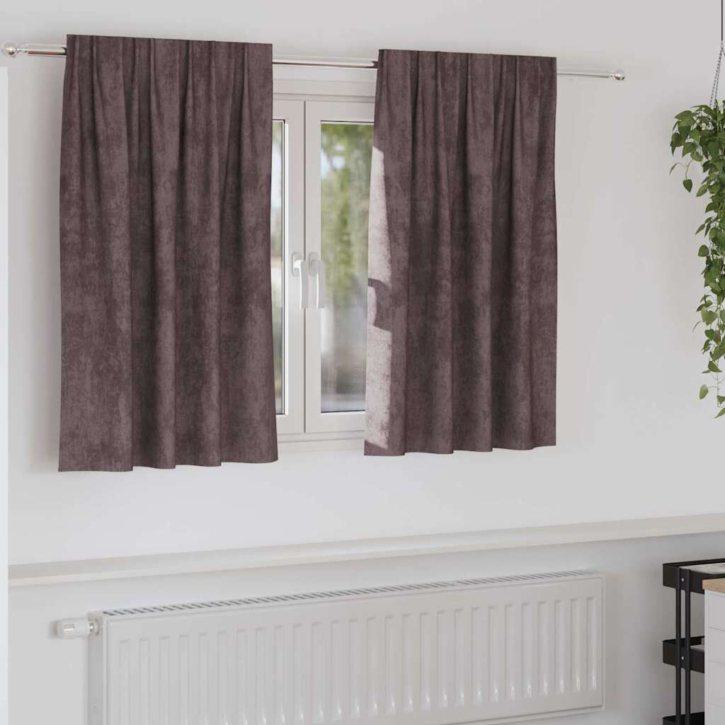Fairmont Park Curtain With Curtains 2 Pcs Velvet Brown 140cm Width x 140cm Drop