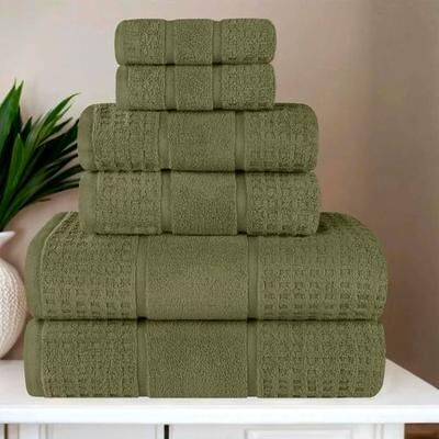 Home City, Inc.-Bath Napa Bath Towel Set Six Piece Set, Six Piece Set, Green