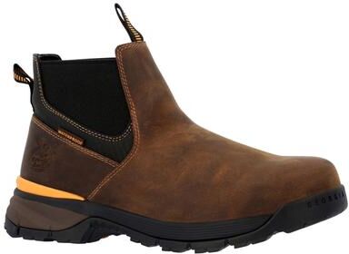 Georgia Boot Tough Beyond Dispute Chelsea EH WP - Mens 9 Brown Boot Medium