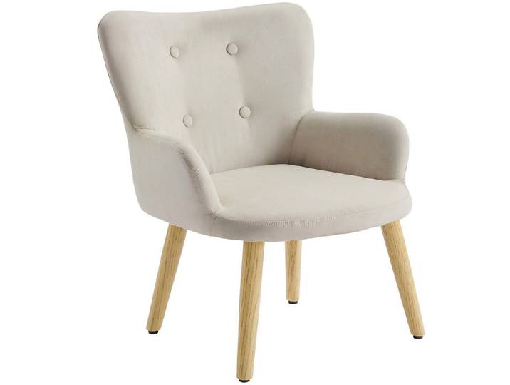 loft24 Sessel Chanel (1-St), Kindersessel, Polsterstuhl, Mikrofaser Bezug, Holzbeine