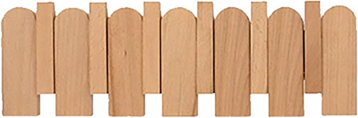 Wandkapstok van natuurlijk beukenhout met 6 haken in pianotoets design