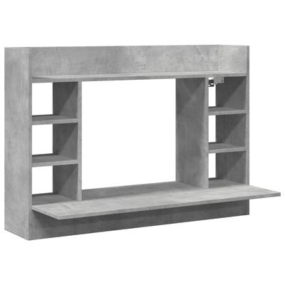 vidaXL Betongrauer Wandschreibtisch 105x48x75 cm, Holzwerkstoff, Modell Orion Master Pure