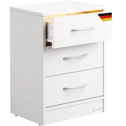 CASARIA® Nachttisch Eloise 54x39x28cm Weiß mit LED-Licht