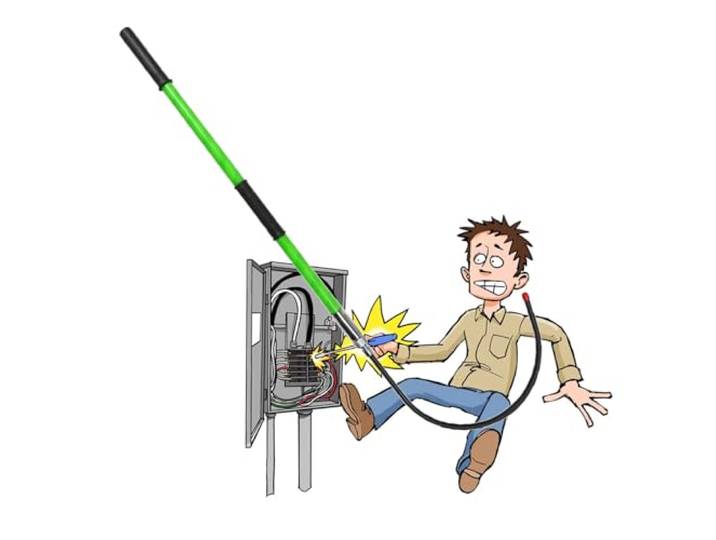 Kommerzieller isolierter elektrischer Haken, tragbares lebensrettendes Werkzeug for Elektriker und Hochspannungssituationen(Green,6.6ft)