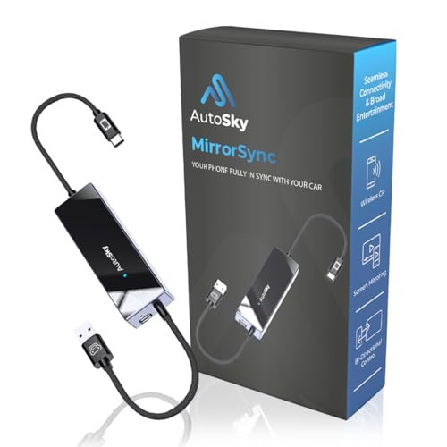 AutoSky MirrorSync AMS-1 Draadloze CarPlay-adapter en smartphone-schermspiegelapparaat