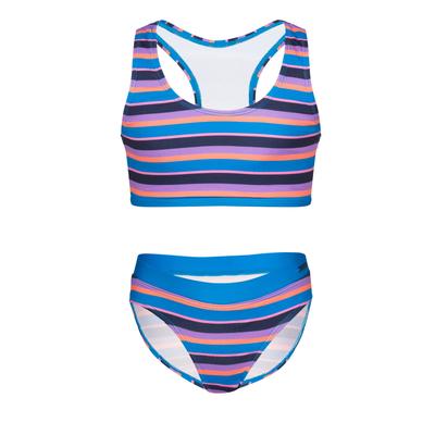 Bustier-Bikini TROLLKIDS "Girls Kvalvika Bikini", Mädchen, Gr. 104, N-Gr, bunt (dynamic blau, candy pink), Obermaterial: 92% Polyester, 8% Elasthan, Bikini-Sets, für Kinder und Jugendliche, schnell trocknendes Material