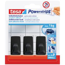 tesa Black Hooks S Powerstrips Klebehaken Small Eckig (B x H) 14 mm x 34 mm Schwarz Inhalt: 3 St. 58278-00000-20