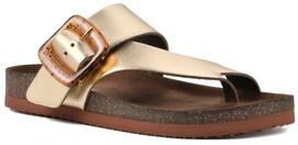 Women's Harley Sandal by White Mountain in Antique Gold Leather (Size 7 M)