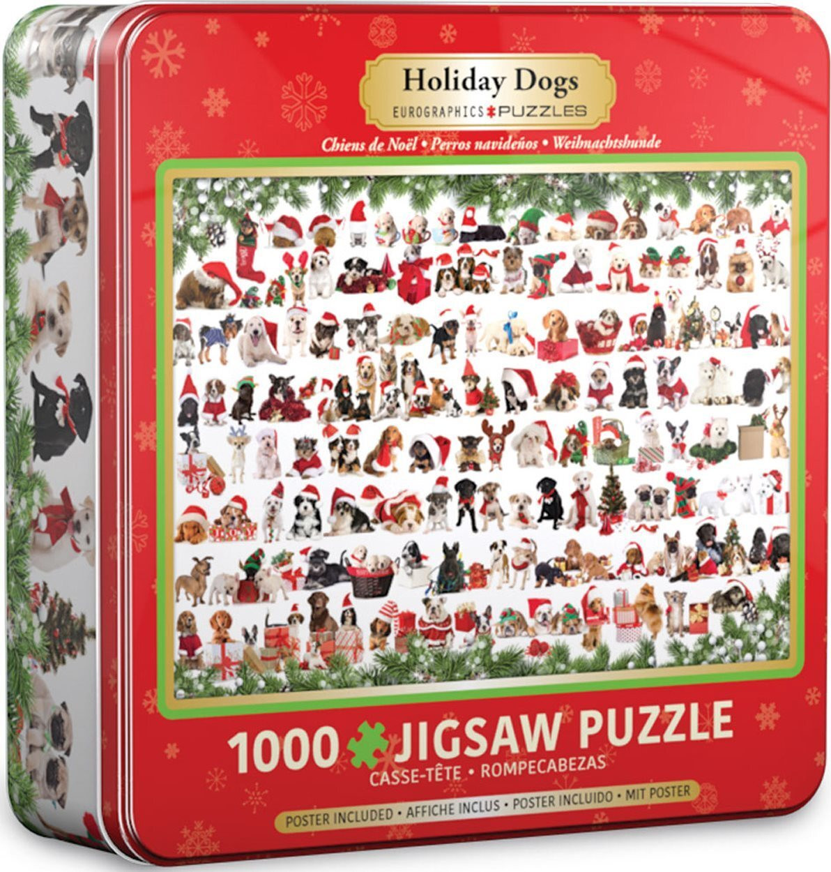 Eurographics Puzzel Vakantiehonden in blikdoos Smart Cut 1000 stukjes 48 x 68 cm