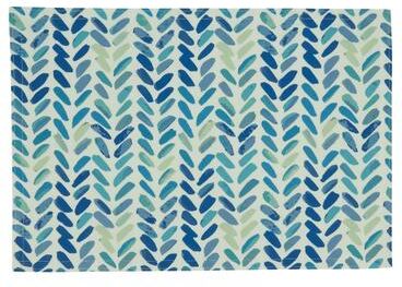 Saro Lifestyle "Watercolor Chevron Table Mats (Set of 4) - 13""x19"""