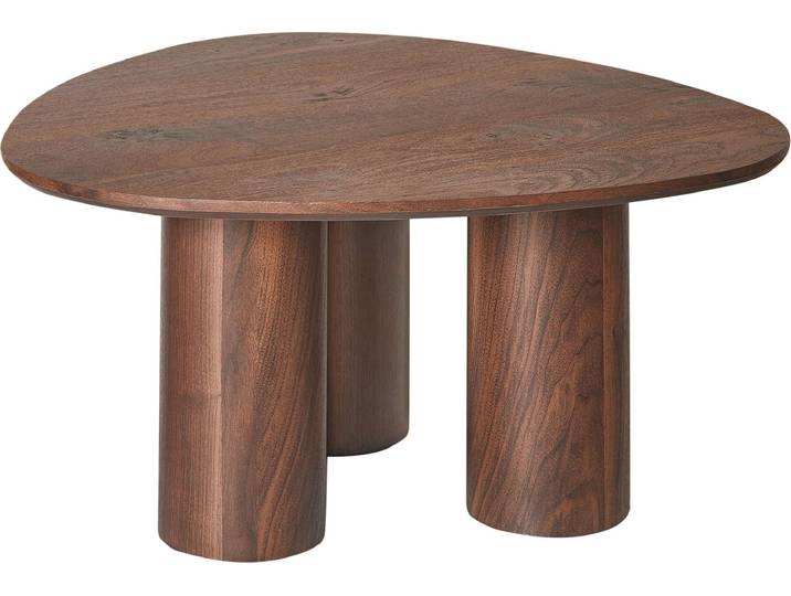 BELIANI Couchtisch Dunkel Holz Retro Dreieckiger Wohnzimmertisch