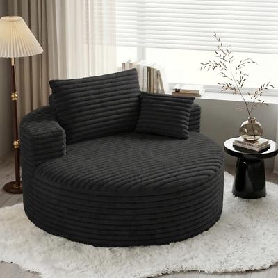 Kodotan sofa "50"" Oversized Round Chair Lounge Chaise Indoor, Modern Upholstered Cloud Circle Chair with Deep Seat, No Assembly Required"