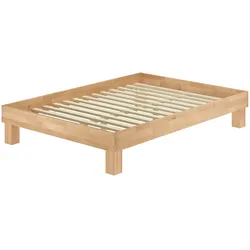 Erst-Holz Holzbett breites Doppelbett 160x200 Buche geölt Futonbett Zubehör wählbar  V-60.87-16 Rollrost inkl.