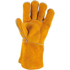 KS-Tools Schweißerhandschuhe 985.7034, Echt Leder, kurze Stulpe, Größe M